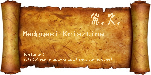Medgyesi Krisztina névjegykártya